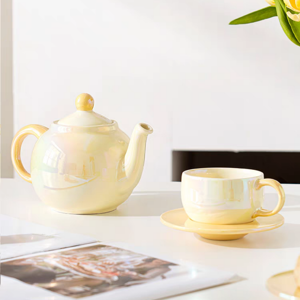 #156 Gradient Color Ceramic Teapot And Cup Set of 5