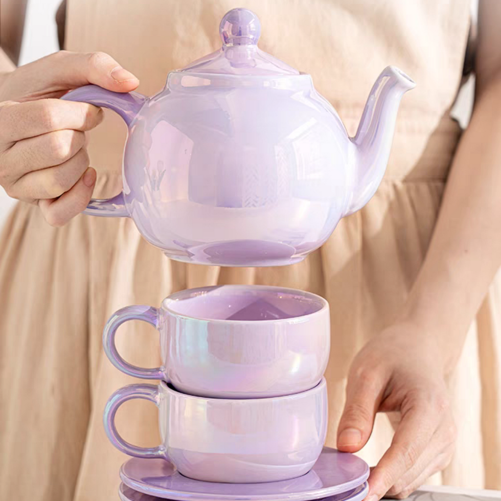 #156 Gradient Color Ceramic Teapot And Cup Set of 5