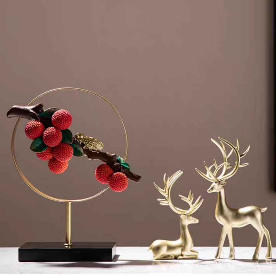 #166 Lychee Sculpture Decorative Figurines Home Decoration