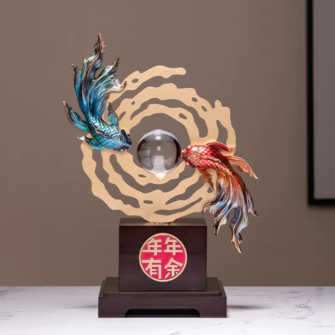 #164 Goldfish Decoration Gold Jade