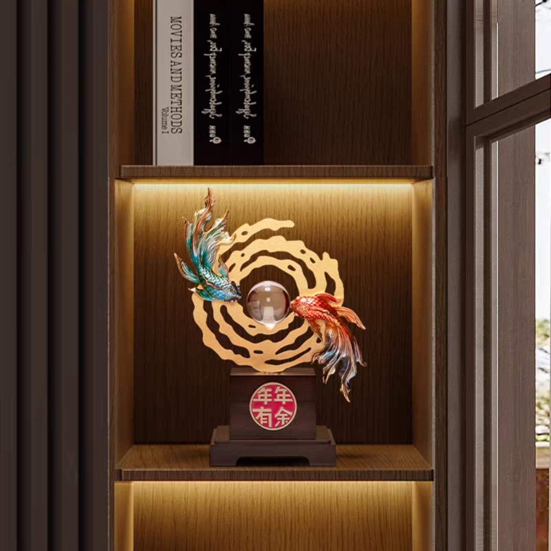 #164 Goldfish Decoration Gold Jade