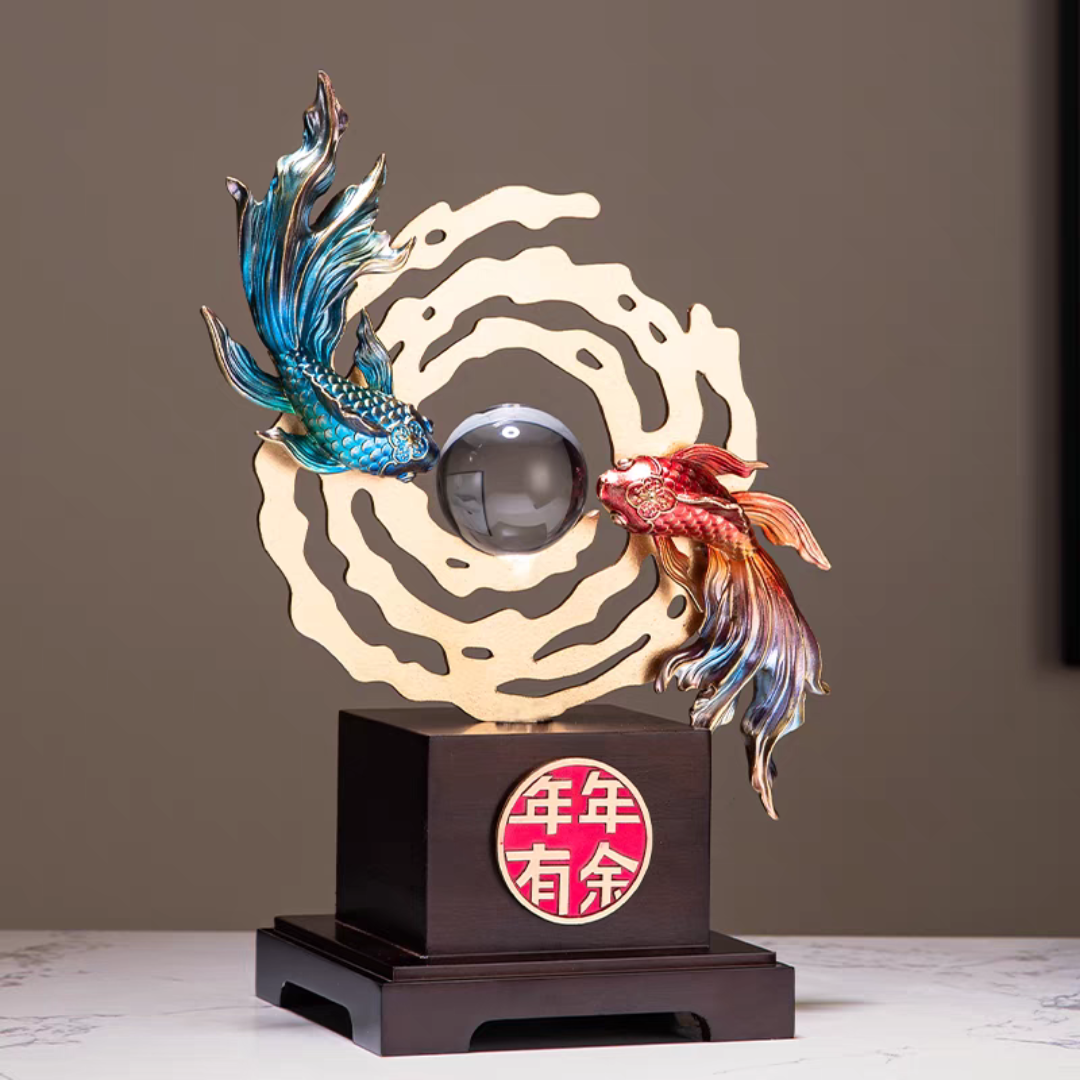 #164 Goldfish Decoration Gold Jade