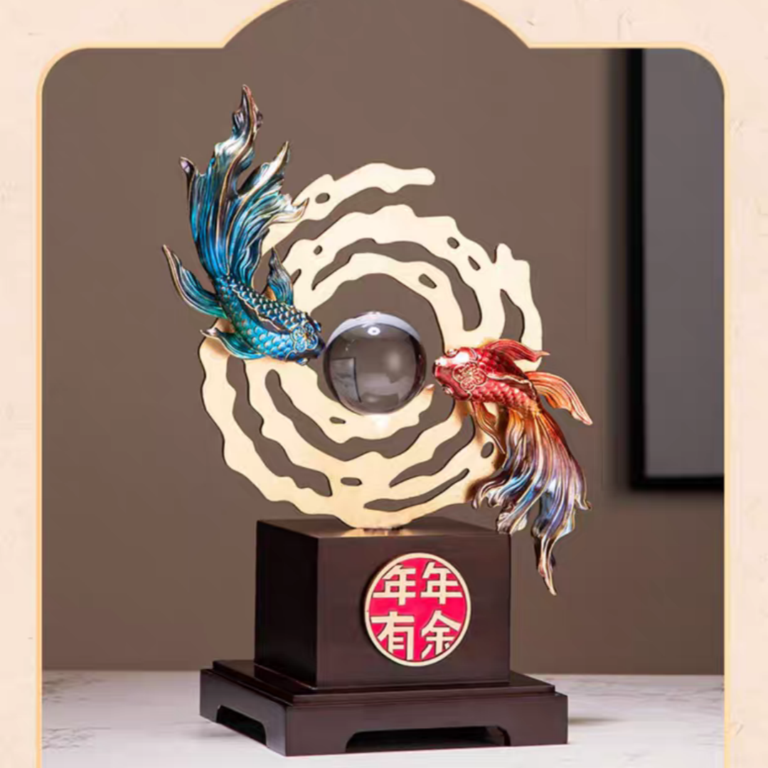 #164 Goldfish Decoration Gold Jade