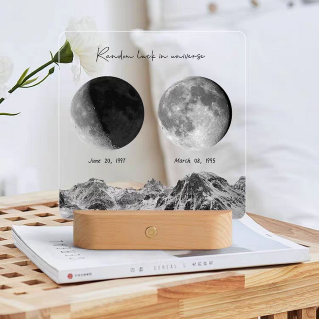 #348 Custom Moon The Day You Were Born Night Light