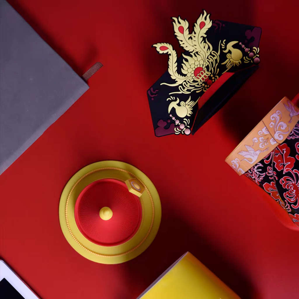#353 Dragon Phoenix Ceramic Emperor and Empress Mugs