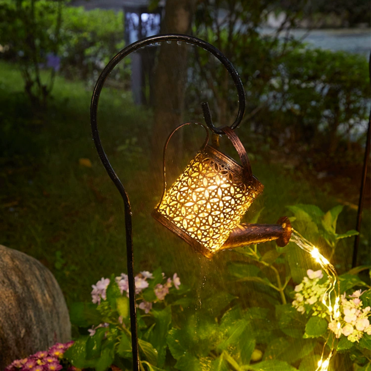 #S18 Solar Watering Can Lights Hanging Kettle Lantern