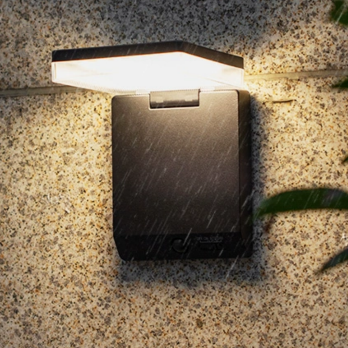 #S6 Smart Solar Black LED Wall Light With PIR