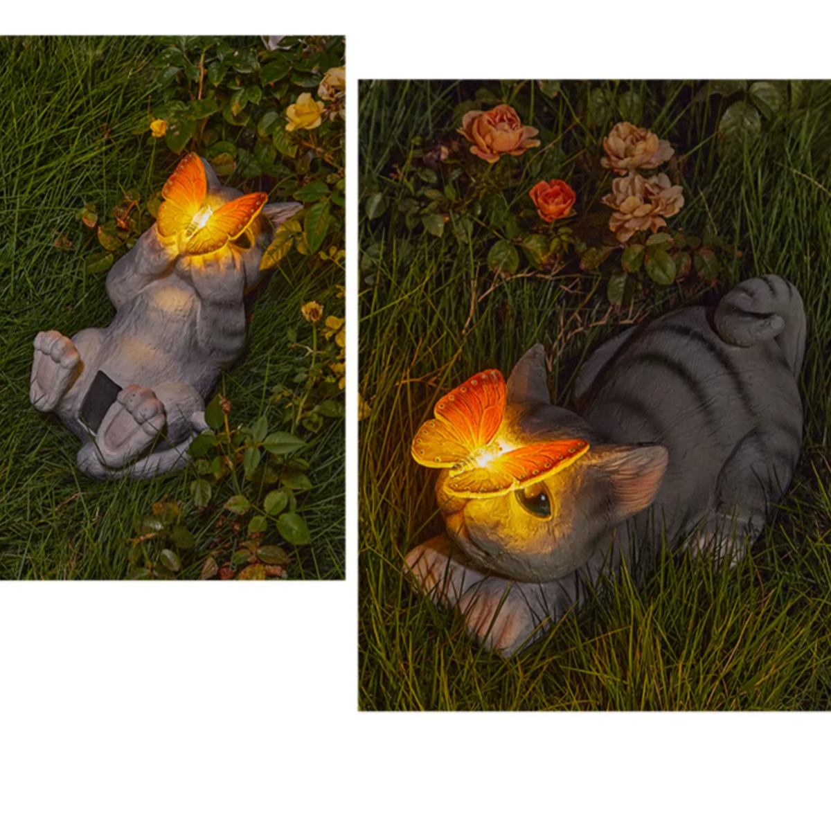 #S10 Solar Garden Figurines Outdoor Cat Statue