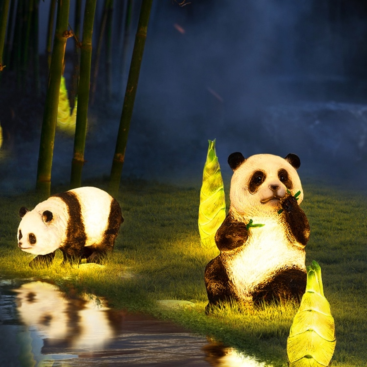 #S11 Solar Garden Lights Panda Decor