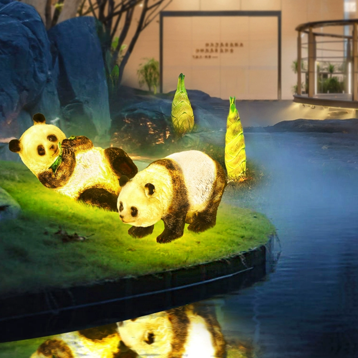 #S11 Solar Garden Lights Panda Decor