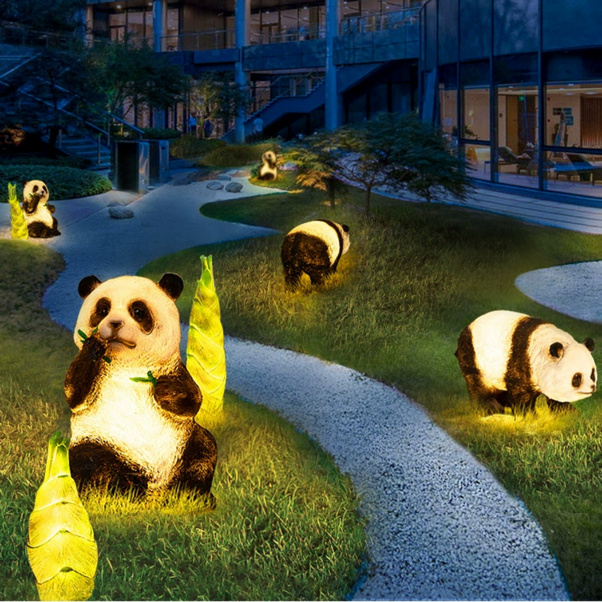 #S11 Solar Garden Lights Panda Decor