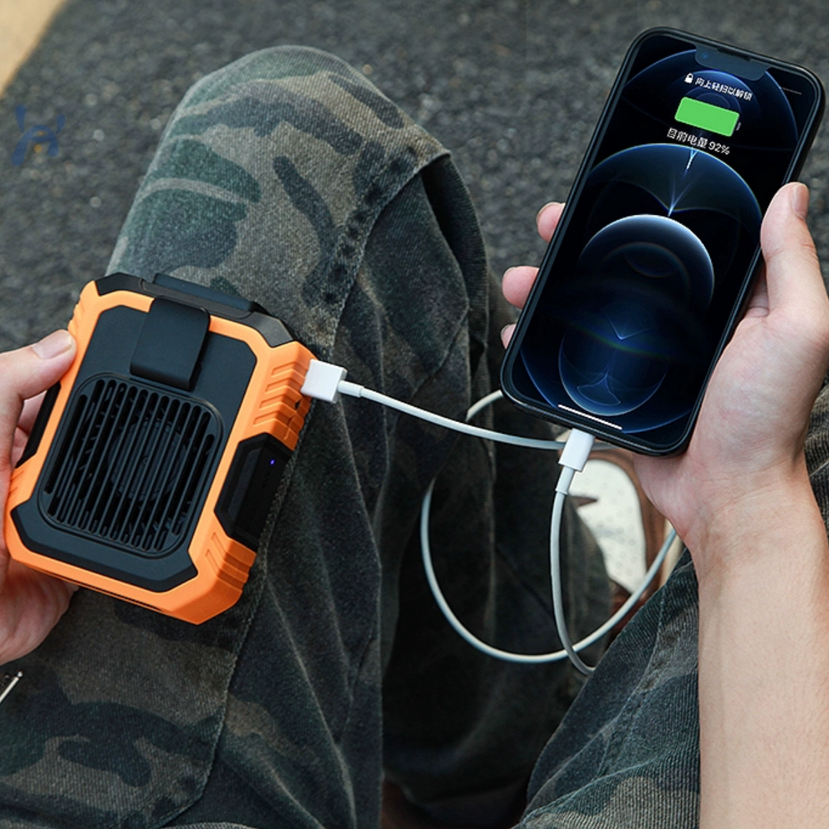 #C13 Waist Fan Power Bank Portable Fan Clip Belt