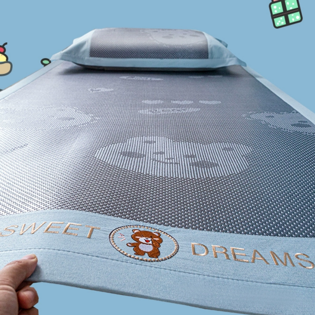 #C8 Summer Cool Kid Bed Sheet suit Ice Silk