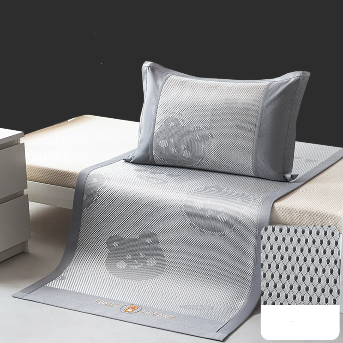 #C8 Summer Cool Kid Bed Sheet suit Ice Silk