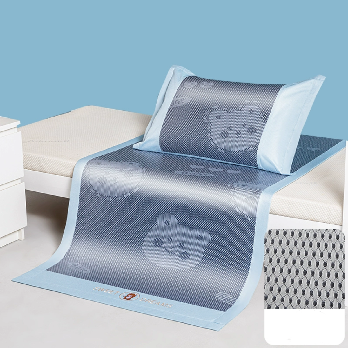 #C8 Summer Cool Kid Bed Sheet suit Ice Silk