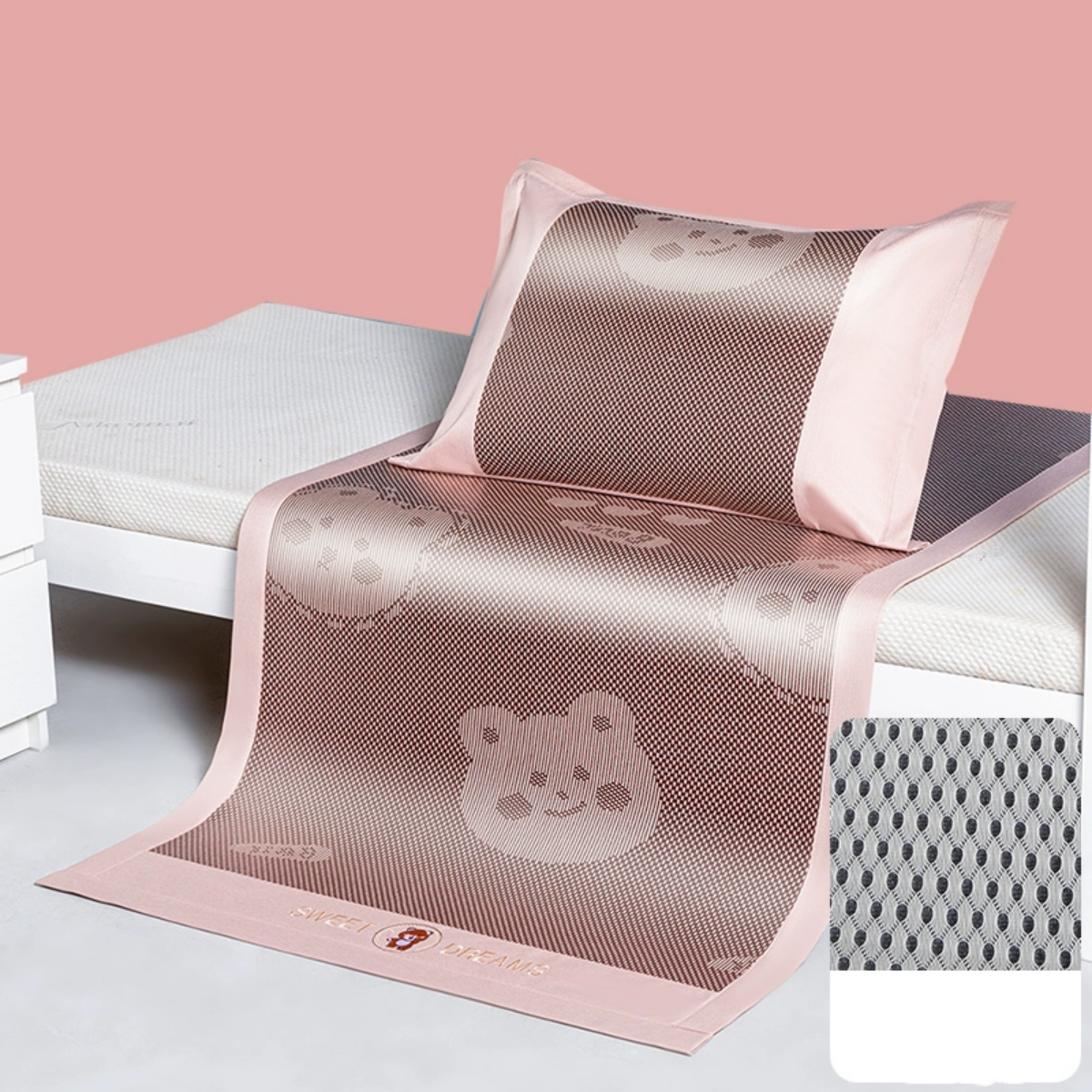 #C8 Summer Cool Kid Bed Sheet suit Ice Silk