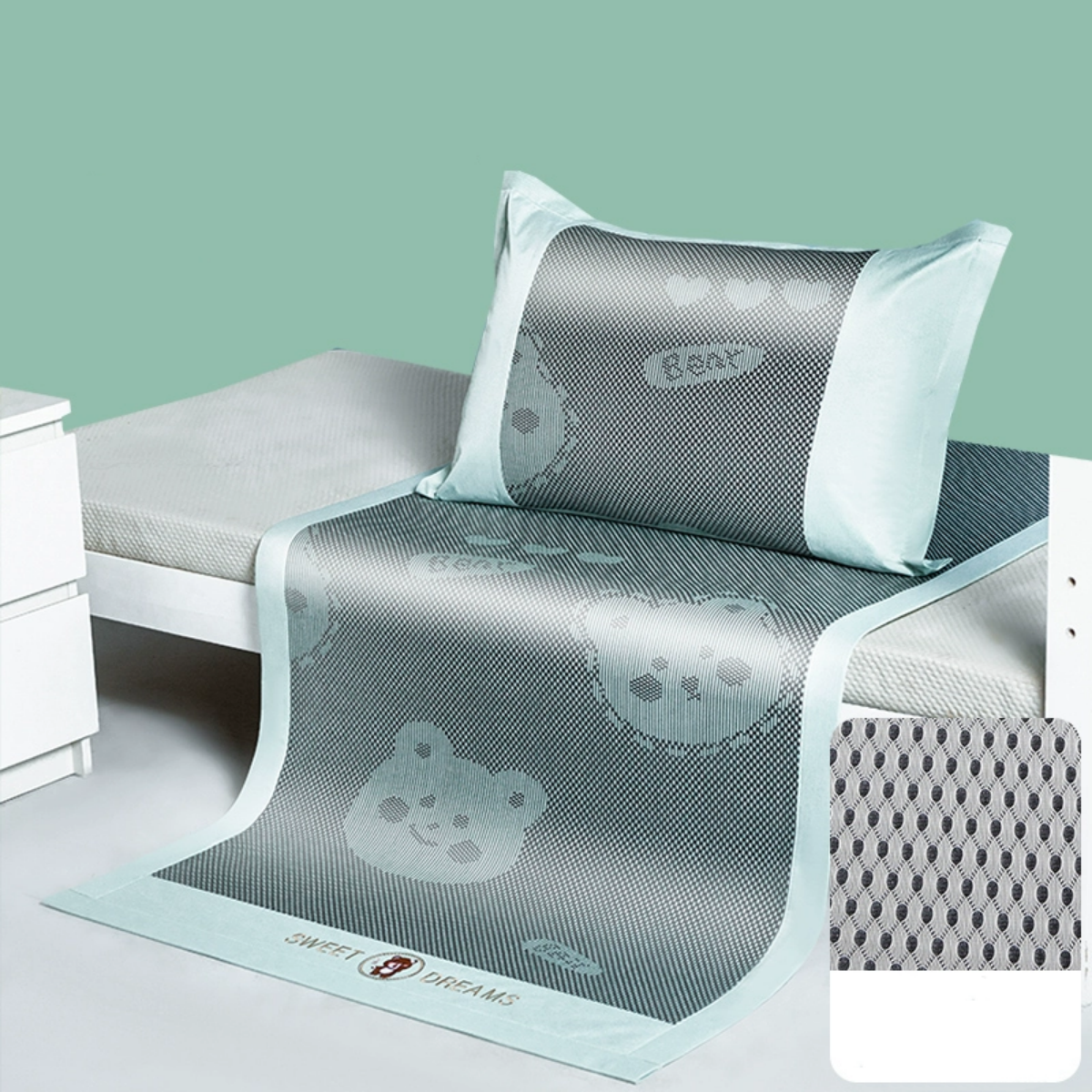 #C8 Summer Cool Kid Bed Sheet suit Ice Silk