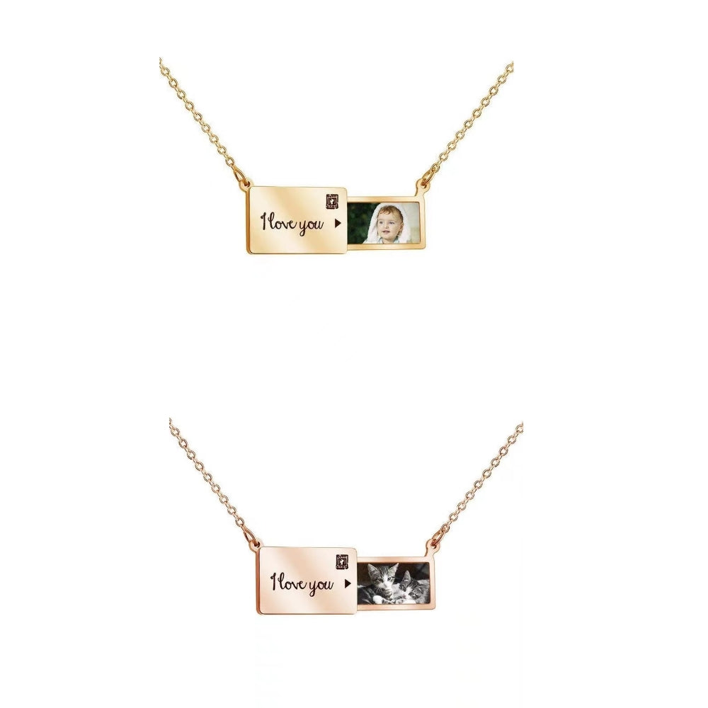 #191 BUY 1 GET 1 FREE Custom Photo Necklace With Engraved