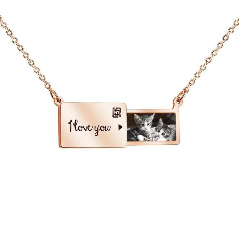 #191 BUY 1 GET 1 FREE Custom Photo Necklace With Engraved