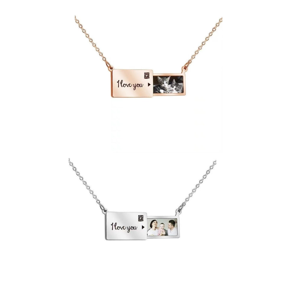 #191 BUY 1 GET 1 FREE Custom Photo Necklace With Engraved