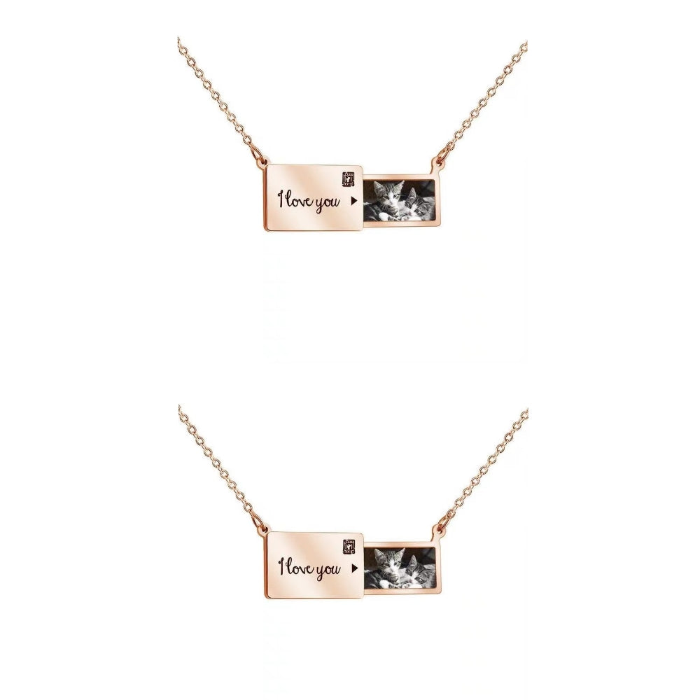 #191 BUY 1 GET 1 FREE Custom Photo Necklace With Engraved