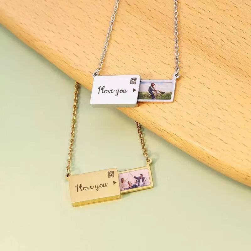 #191 BUY 1 GET 1 FREE Custom Photo Necklace With Engraved