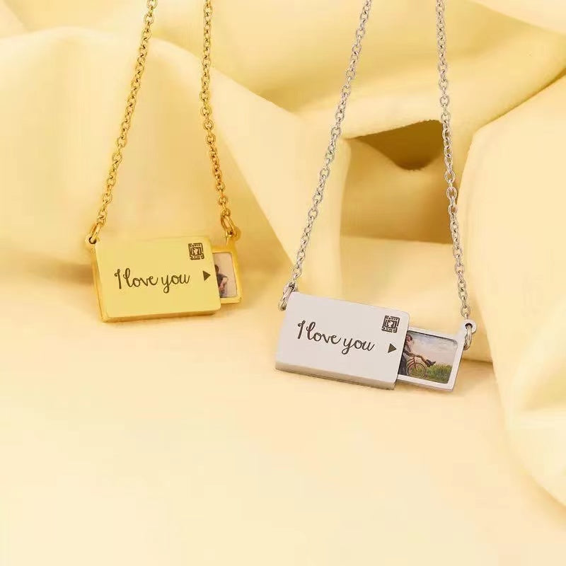 #191 BUY 1 GET 1 FREE Custom Photo Necklace With Engraved